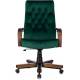 Кресло руководителя Бюрократ T-9928WALNUT Fabric зеленый Italia Green крестов. металл/дерево. Фото товара с разных ракурсов.