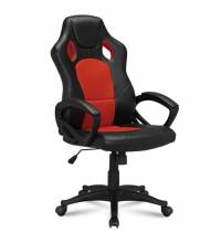 Игровое кресло  "Rider EX-544", экокожа черная/ткань красная, 531583
