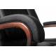 Кресло руководителя Бюрократ T-9925WALNUT/BLACK черный кожа крестовина дерево. Фото товара с разных ракурсов.