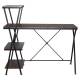 Стол на металлокаркасе BRABIX LOFT CD-004, 1200х535х1110 мм, 3 полки, цвет морёный дуб, 641218. Фото товара с разных ракурсов.
