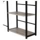 Стол на металлокаркасе BRABIX LOFT CD-005, 1200х520х1200 мм, 3 полки, цвет дуб антик, 641222. Фото товара с разных ракурсов.