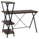 Стол на металлокаркасе BRABIX LOFT CD-004, 1200х535х1110 мм, 3 полки, цвет морёный дуб, 641218. Фото товара с разных ракурсов.