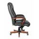 Кресло руководителя Бюрократ T-9925WALNUT/BLACK черный кожа крестовина дерево. Фото товара с разных ракурсов.