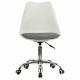 Кресло стул  "Eames MG-310 CH", хром, пластик белый, ткань серая, 532924. Фото товара с разных ракурсов.