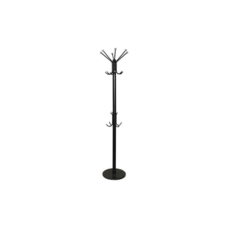Вешалка-стойка SHT-CR450, 1,86 м, диск 37 см, 6 крючков + 4 дополнительных, металл/мрамор, черная, В1-50 главное фото