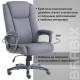 Кресло руководителя PREMIUM Solid HD-005, нагрузка до 180 кг, ткань, серое. Фото товара с разных ракурсов.