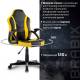 Игровое кресло  "Shark GM-203", экокожа, черное/желтое, 532514. Фото товара с разных ракурсов.
