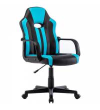 Игровое кресло  "Stripe GM-202", экокожа, черное/голубое, 532509