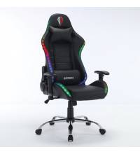 Игровое кресло  "Lumen GM-150 RGB", подсветка, две подушки, экокожа, черное, 532801