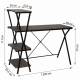 Стол на металлокаркасе BRABIX LOFT CD-004, 1200х535х1110 мм, 3 полки, цвет морёный дуб, 641218. Фото товара с разных ракурсов.
